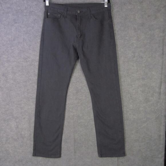 Levis 513 Jeans Mens 33x32 Gray Slim Straight Denim Five Pocket Zip Fly Mid Rise - Picture 1 of 8